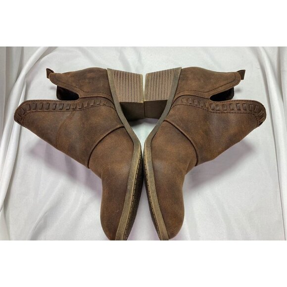 Rock & Candy Lipton Chelsea Booties Brown Womens Size 7 Block Heel Slip-On - Picture 5 of 9